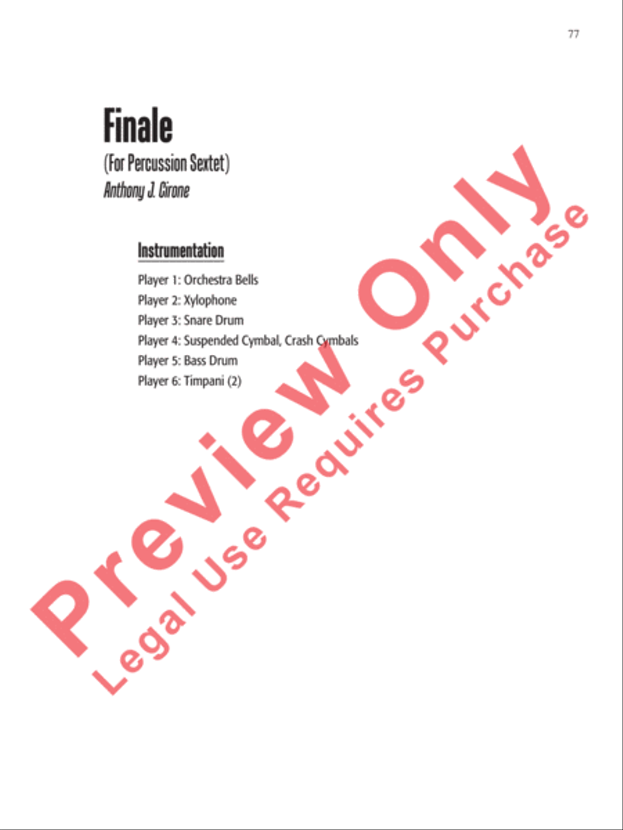 The Anthony J. Cirone Intermediate Percussion Ensemble Collection Percussion Ensemble scores gallery preview page 78