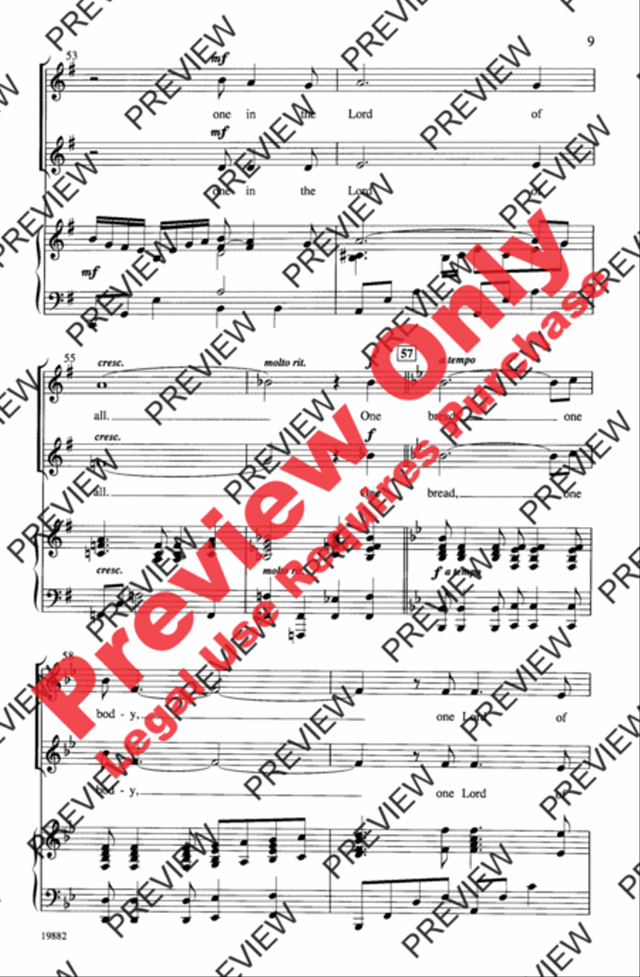 One Bread, One Body Unison Choir scores gallery preview page 9