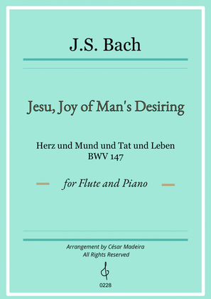 Jesu, Joy of Man's Desiring - Flute and Piano (Individual Parts)