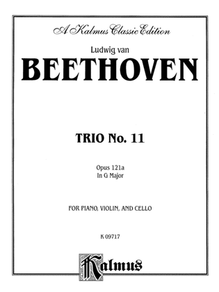 Book cover for Beethoven: Trio No. 11, Op. 121a, in G Major (for piano, violin, and cello)