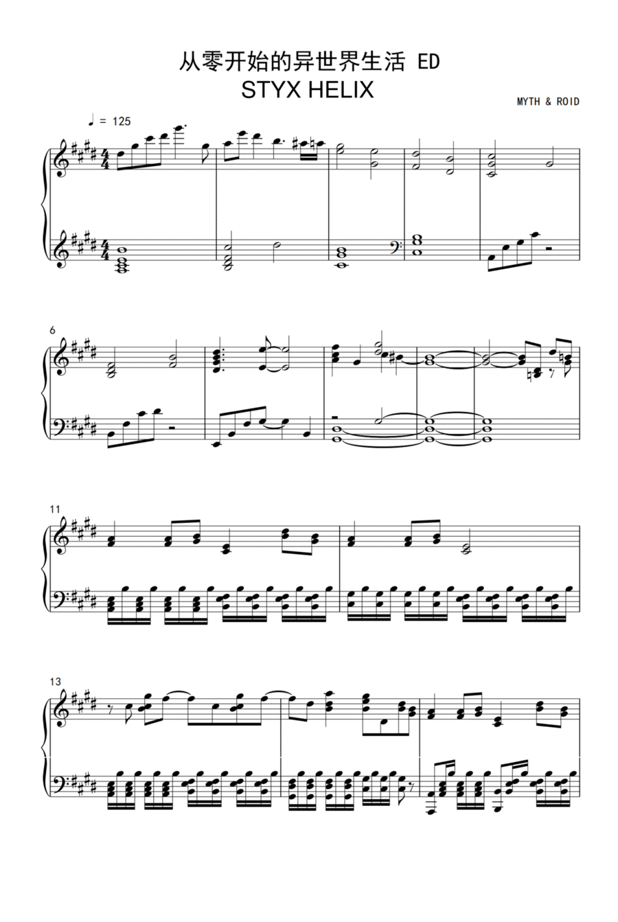 Styx Helix Piano Solo scores gallery preview page 1