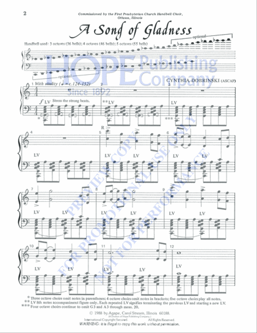 A Song of Gladness 5-Octaves scores gallery preview page 2