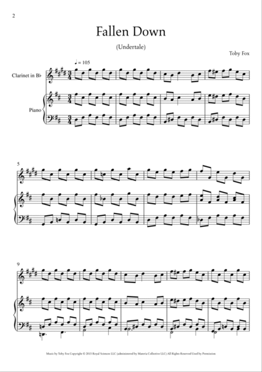 Fallen Down (from Undertale) Small Ensemble scores gallery preview page 2