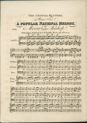 The Crystal Hunters. Swiss Air. A Popular National Melody by Moore and Bishop