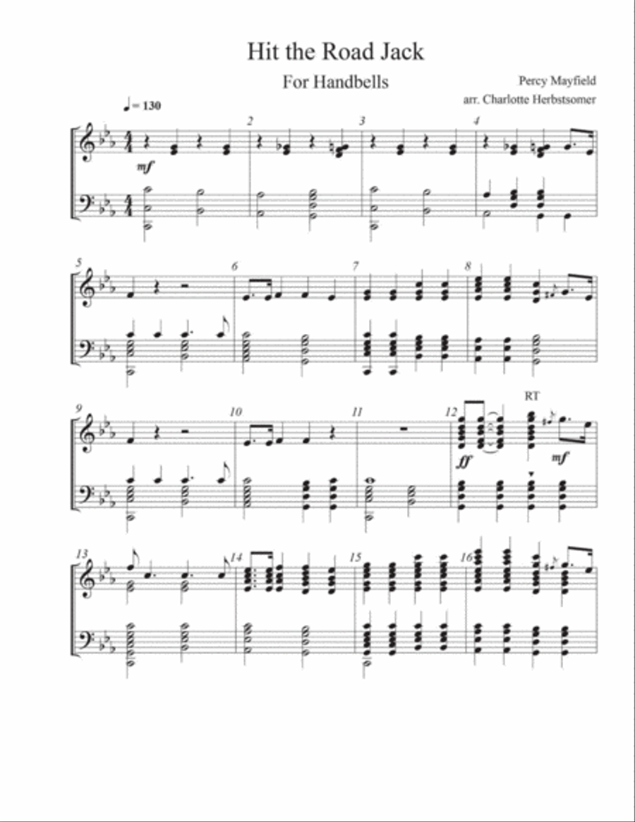 Hit The Road Jack Handbell Choir scores gallery preview page 3