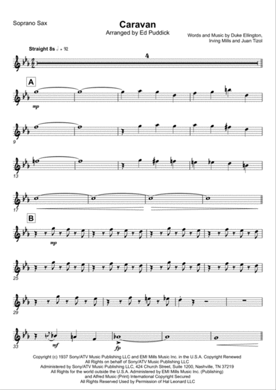 Caravan featured in SOPHISTICATED LADIES Woodwind Quartet scores gallery preview page 1