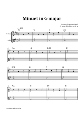 Book cover for MInuet in G Major - for violin and viola