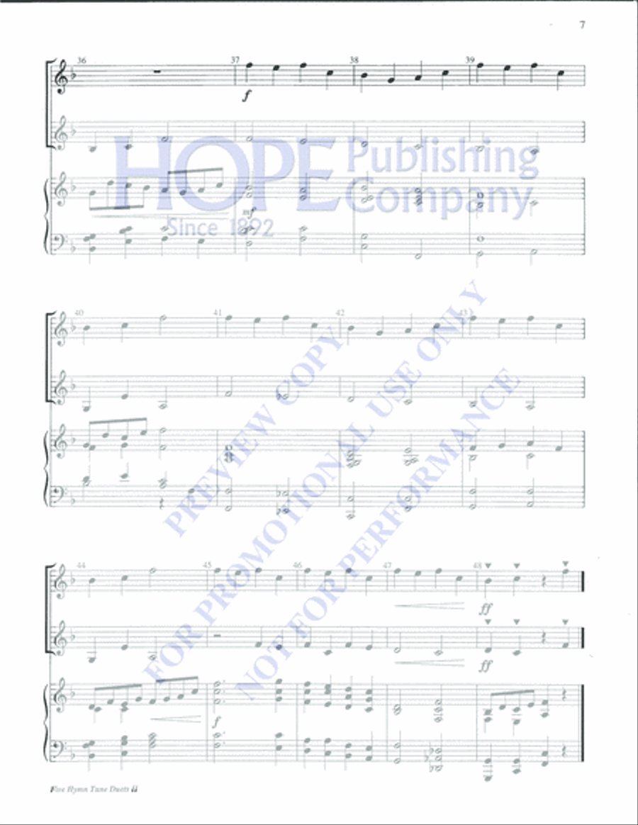 Five Hymn Tune Duets II Percussion scores gallery preview page 9