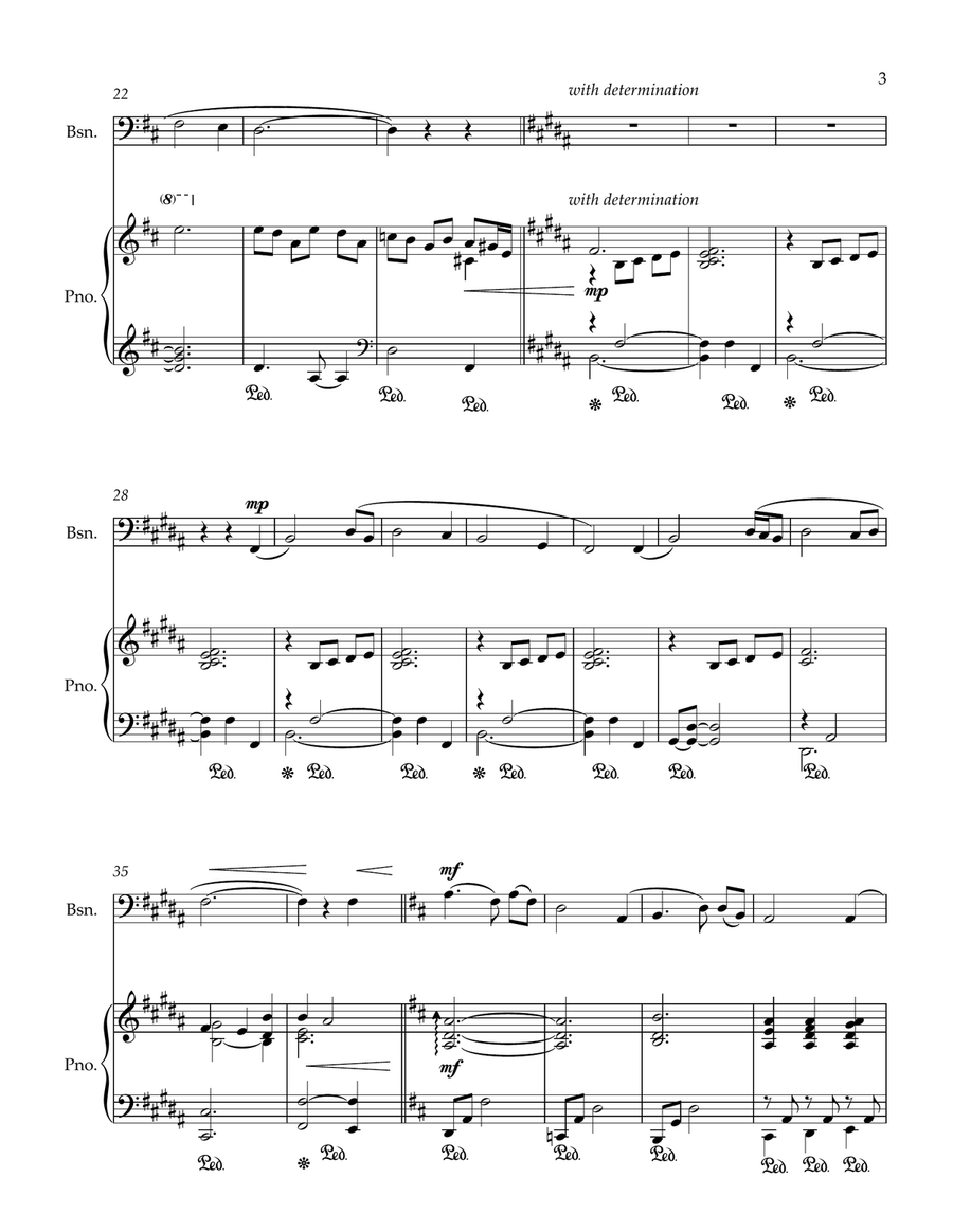Amazing Grace (bassoon solo and piano) - Score & parts Bassoon Solo scores gallery preview page 3