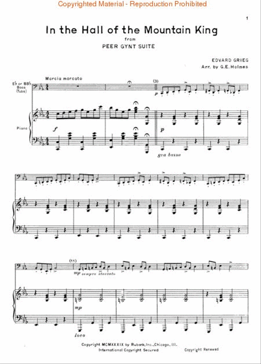 In the Hall of the Mountain King Tuba scores gallery preview page 3