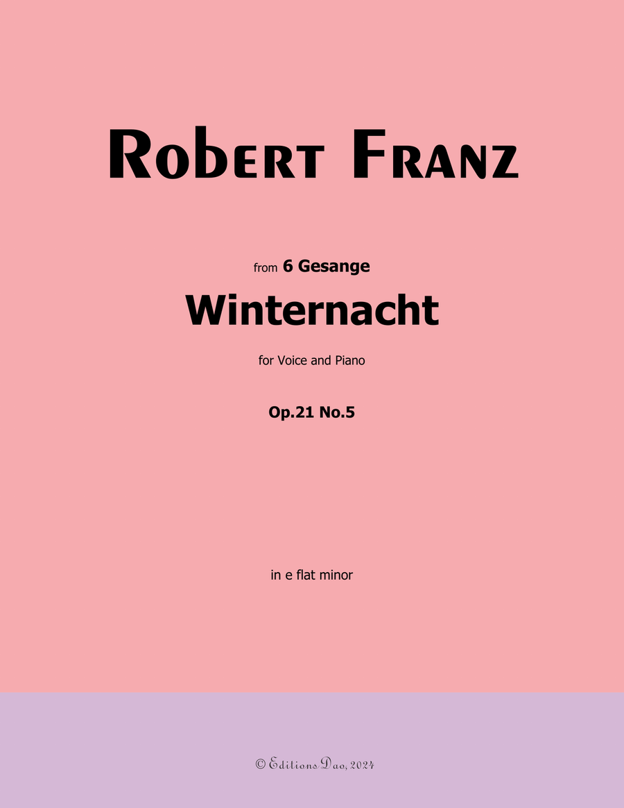 Winternacht, by Robert Franz, in e flat minor Voice scores gallery preview page 1