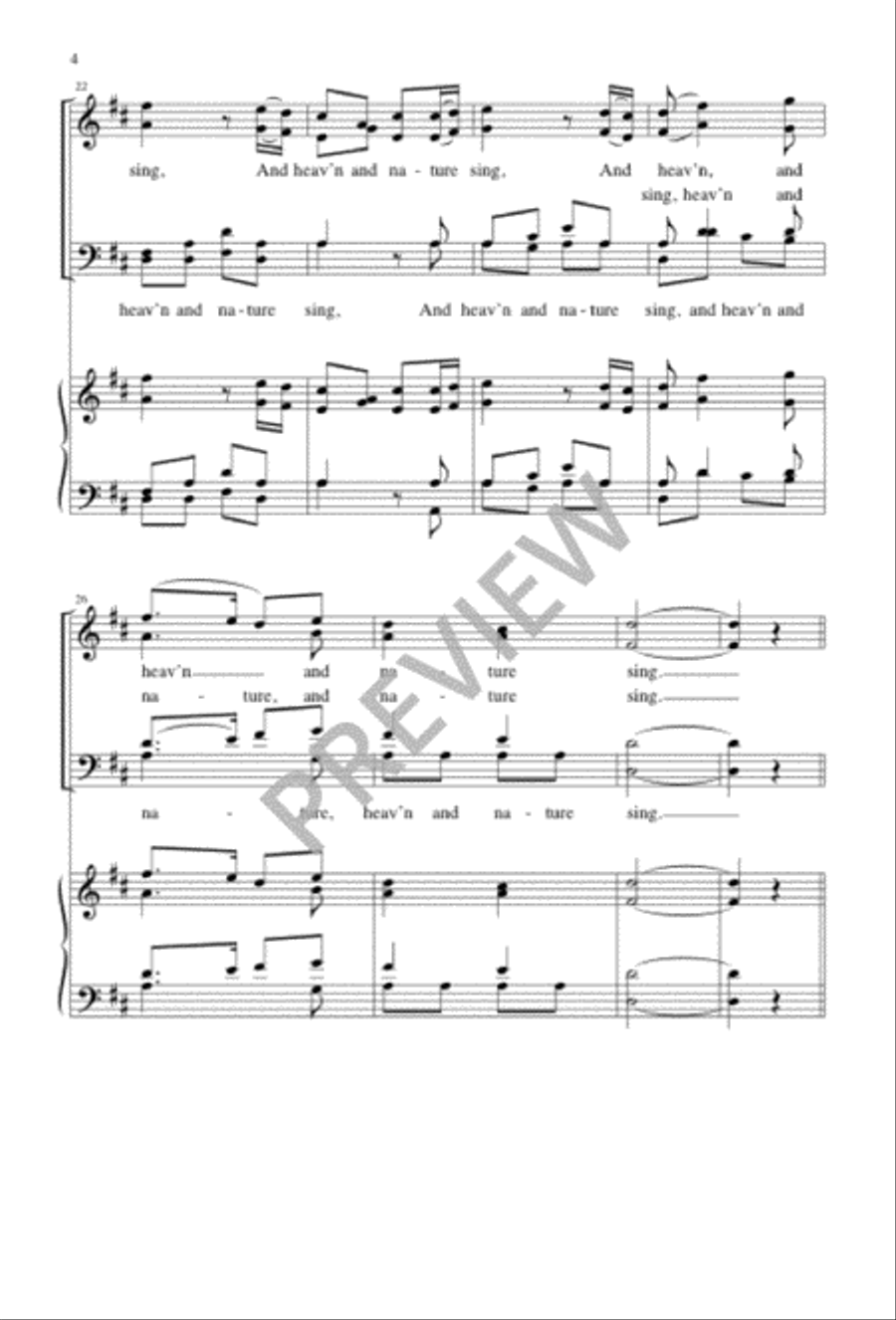 Joy to the World 4-Part scores gallery preview page 4