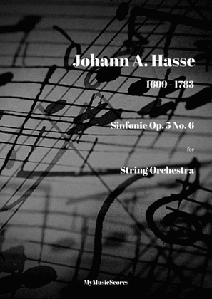Book cover for Hasse Sinfonie in G minor Op. 5 No. 6