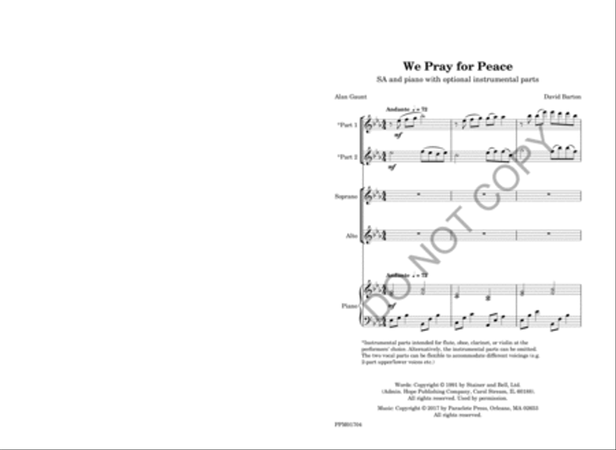 We Pray for Peace SA - Sheet Music page 4