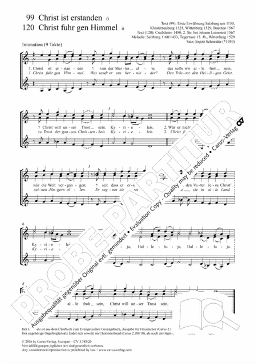 Christ ist erstanden / Christ fuhr gen Himmel SSA scores gallery preview page 2