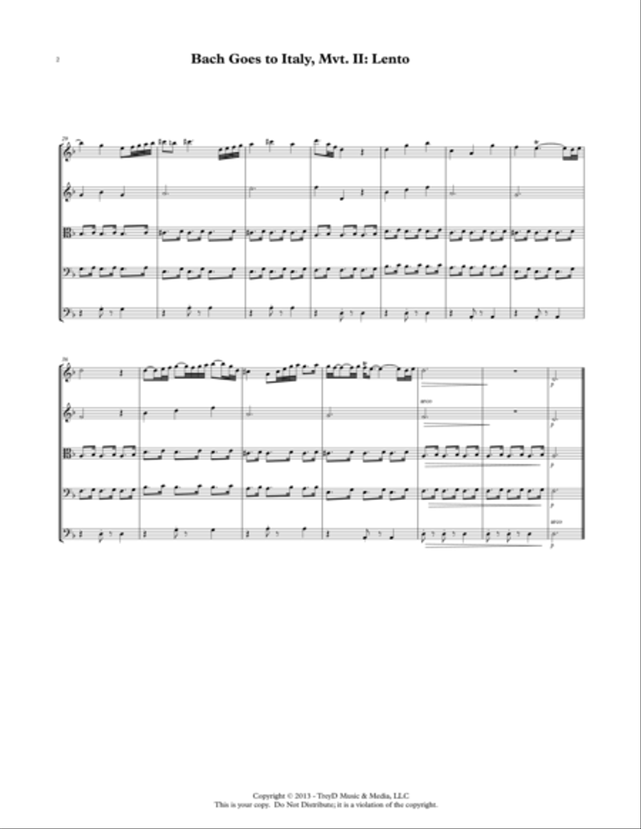 Bach Goes to Italy-mvt 2 Bach Goes to Italy-mvt 2 String Orchestra scores gallery preview page 2