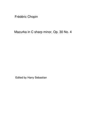 Book cover for Chopin- Mazurka in C sharp minor, Op. 30 No. 4