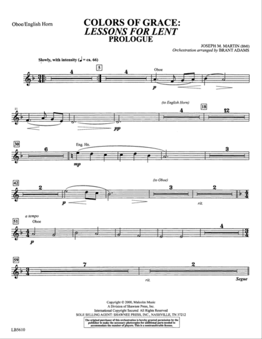 Colors of Grace - Lessons for Lent (New Edition) (Orchestra Accompaniment) - Oboe/English Horn Choir scores gallery preview page 2