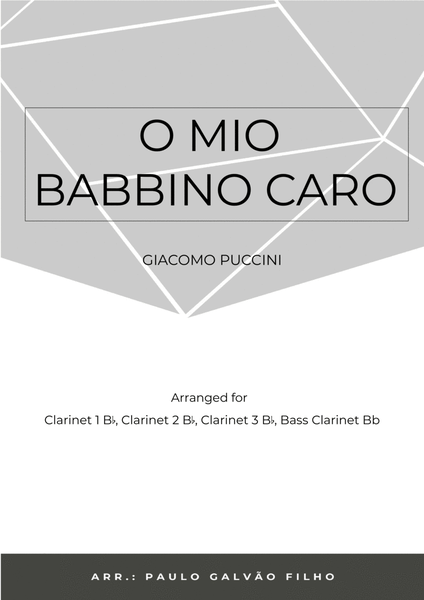 O MIO BABBINO CARO - CLARINET QUARTET image number null