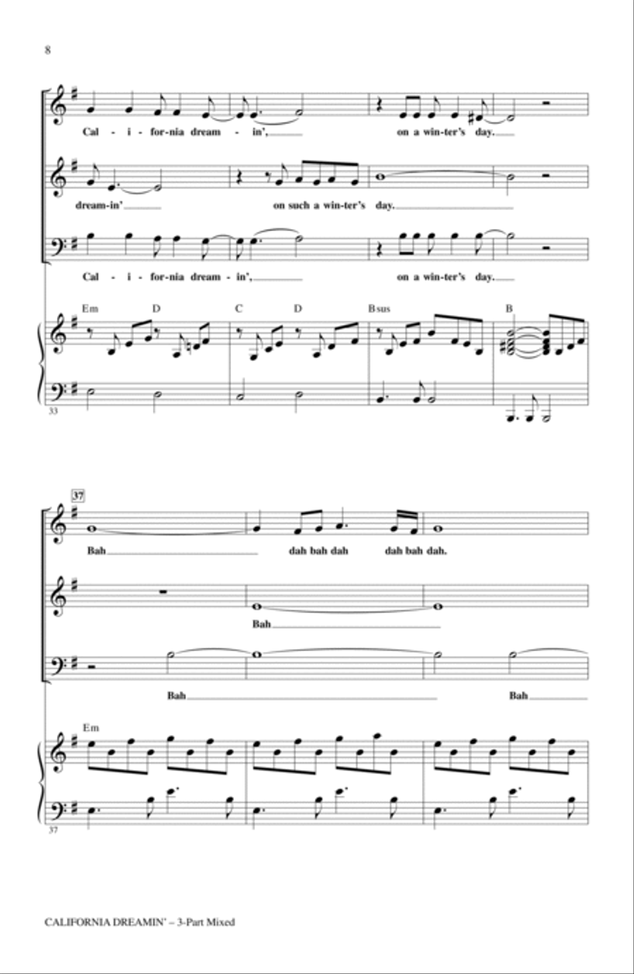 California Dreamin' (arr. Roger Emerson) 3-Part scores gallery preview page 6