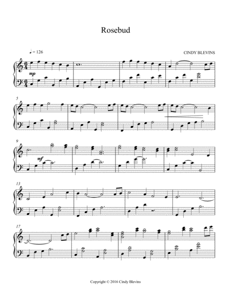 Rosebud, original solo for Lever or Pedal Harp image number null