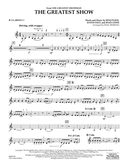 The Greatest Show (arr. Paul Murtha) - Bb Clarinet 3