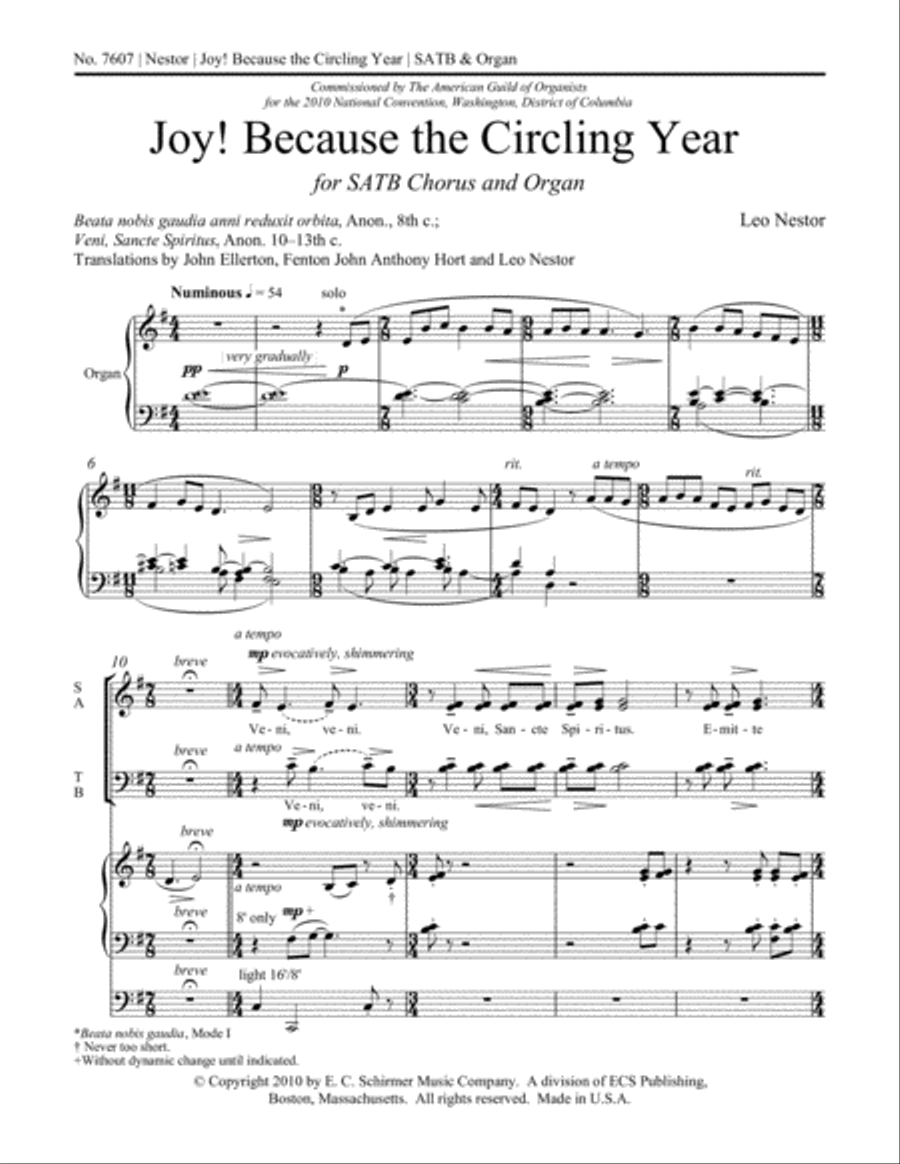 Joy! Because the Circling Year 4-Part scores gallery preview page 2