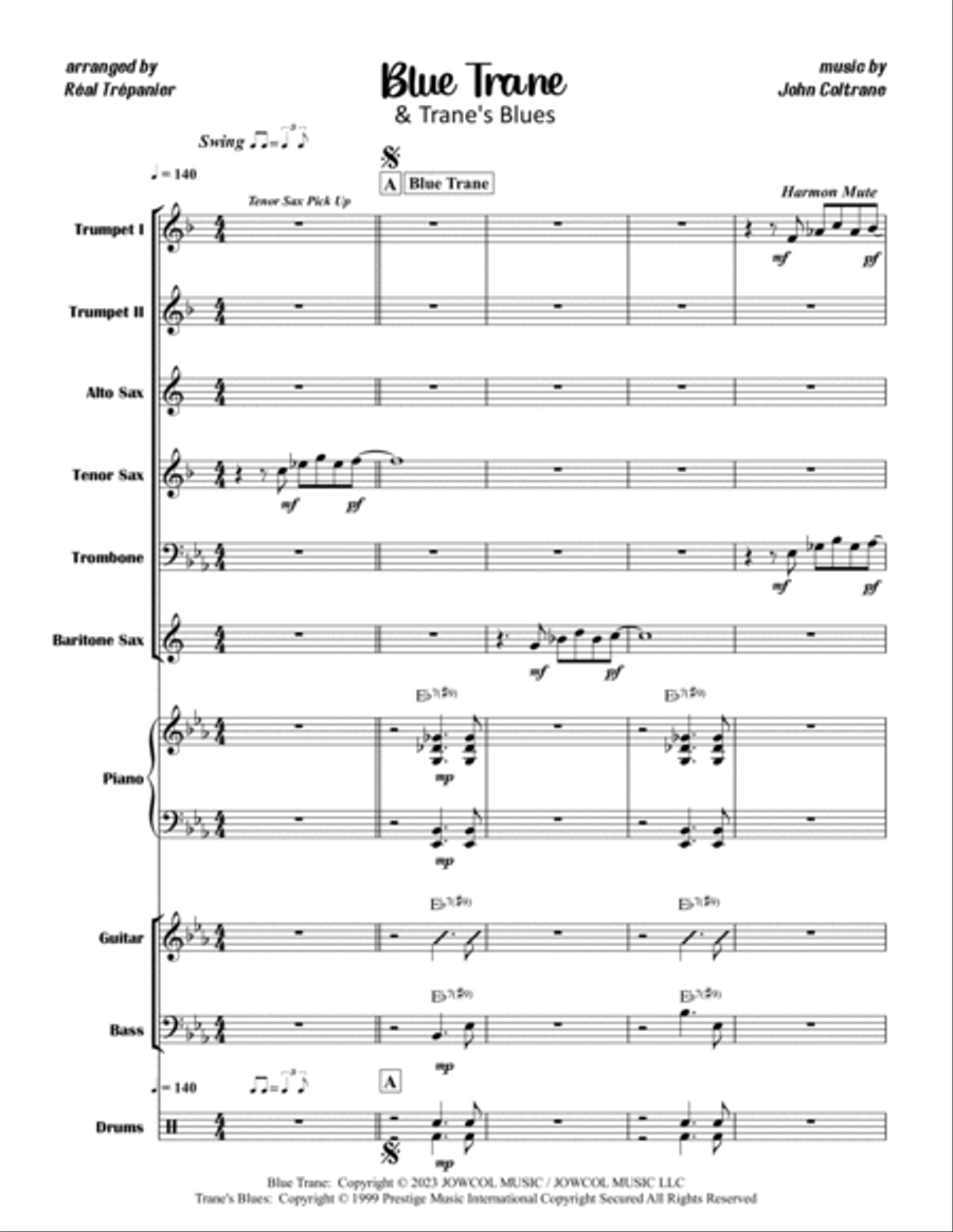 Blue Trane Jazz Ensemble scores gallery preview page 2
