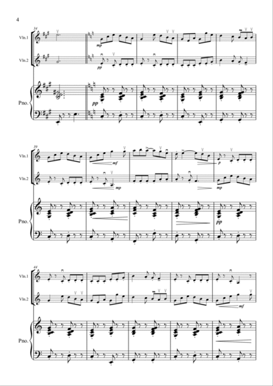 Concertino For Two Solo Violins and Strings (Piano Reduction Arrangement) String Duet scores gallery preview page 4