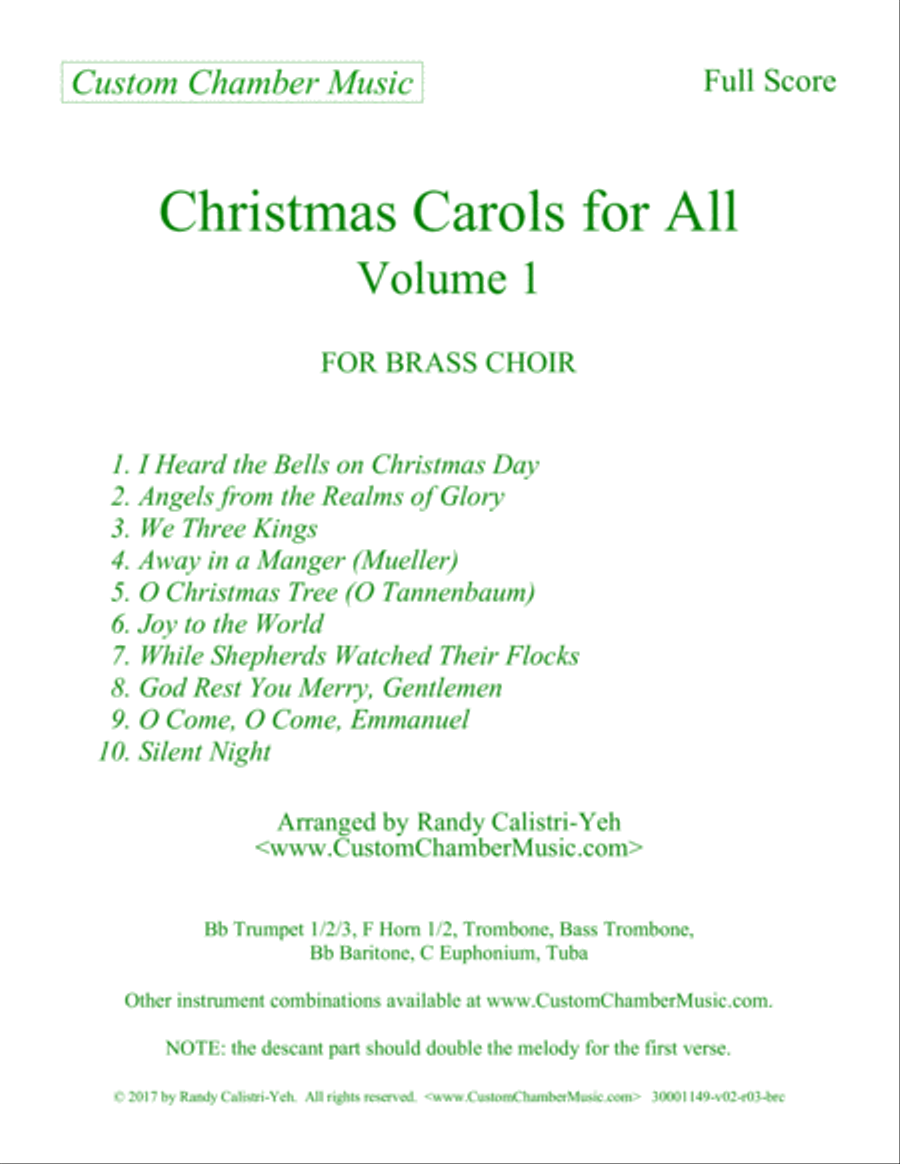 Christmas Carols for All, Volume 1 (for Brass Choir) Brass Ensemble scores gallery preview page 3