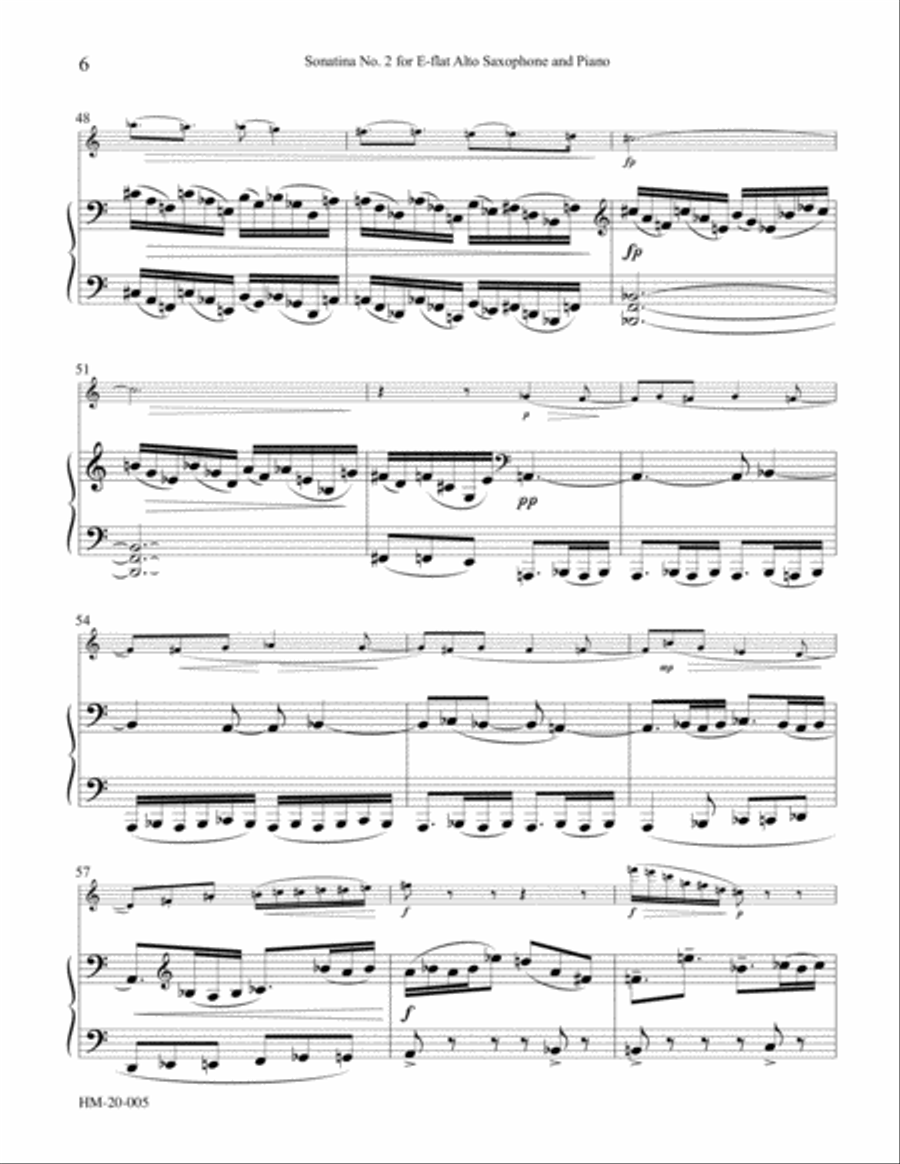 Sonatina No. 2 for Alto Saxophone and Piano Alto Saxophone scores gallery preview page 6