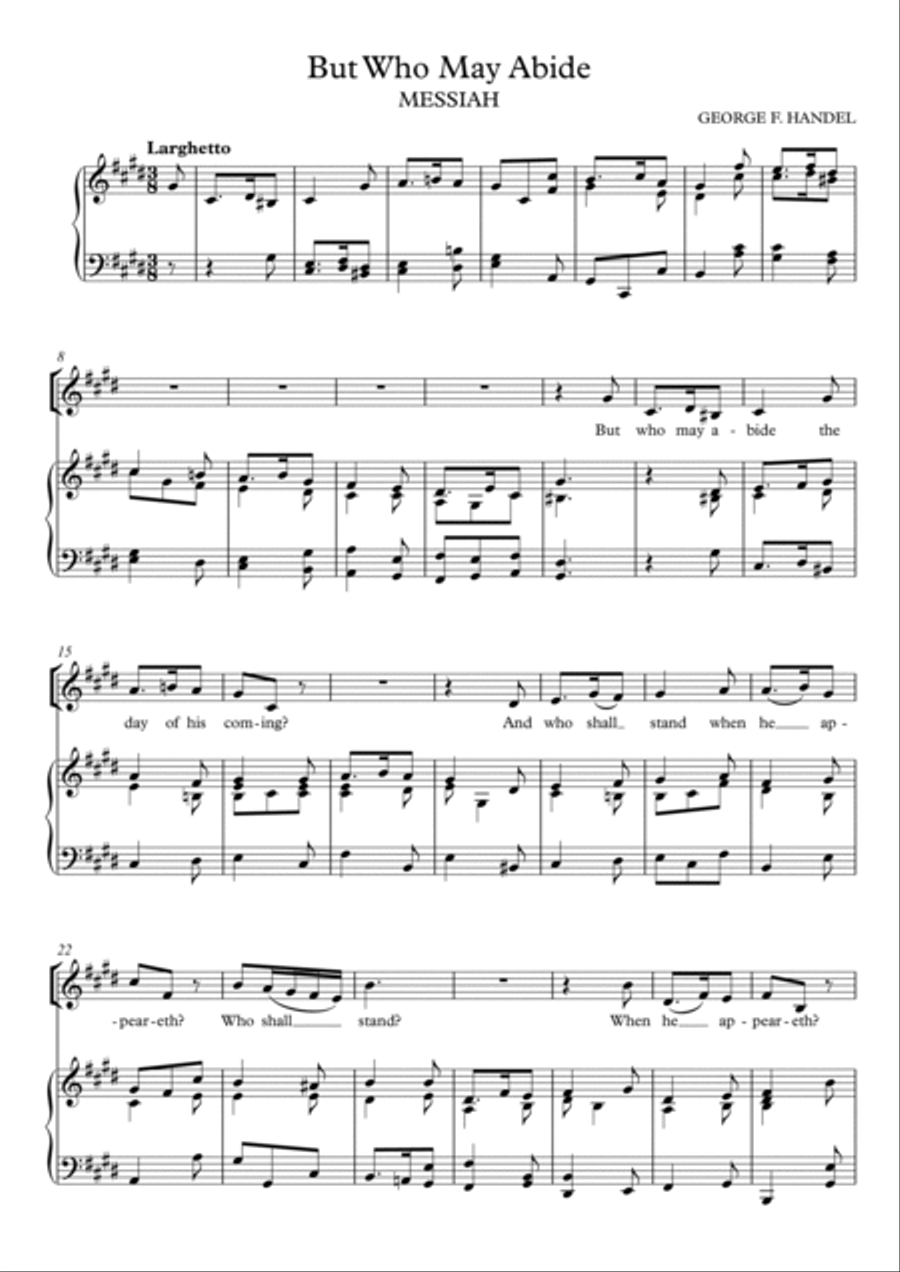 But Who May Abide - Messiah (C# Minor) Alto Voice scores gallery preview page 2