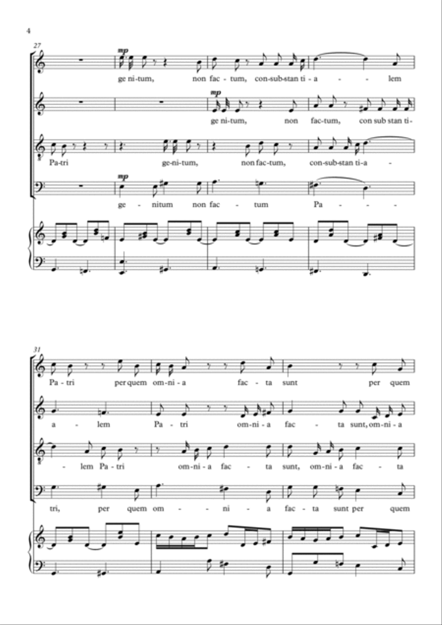 Deum de Deo (from 'Credo') 4-Part scores gallery preview page 4