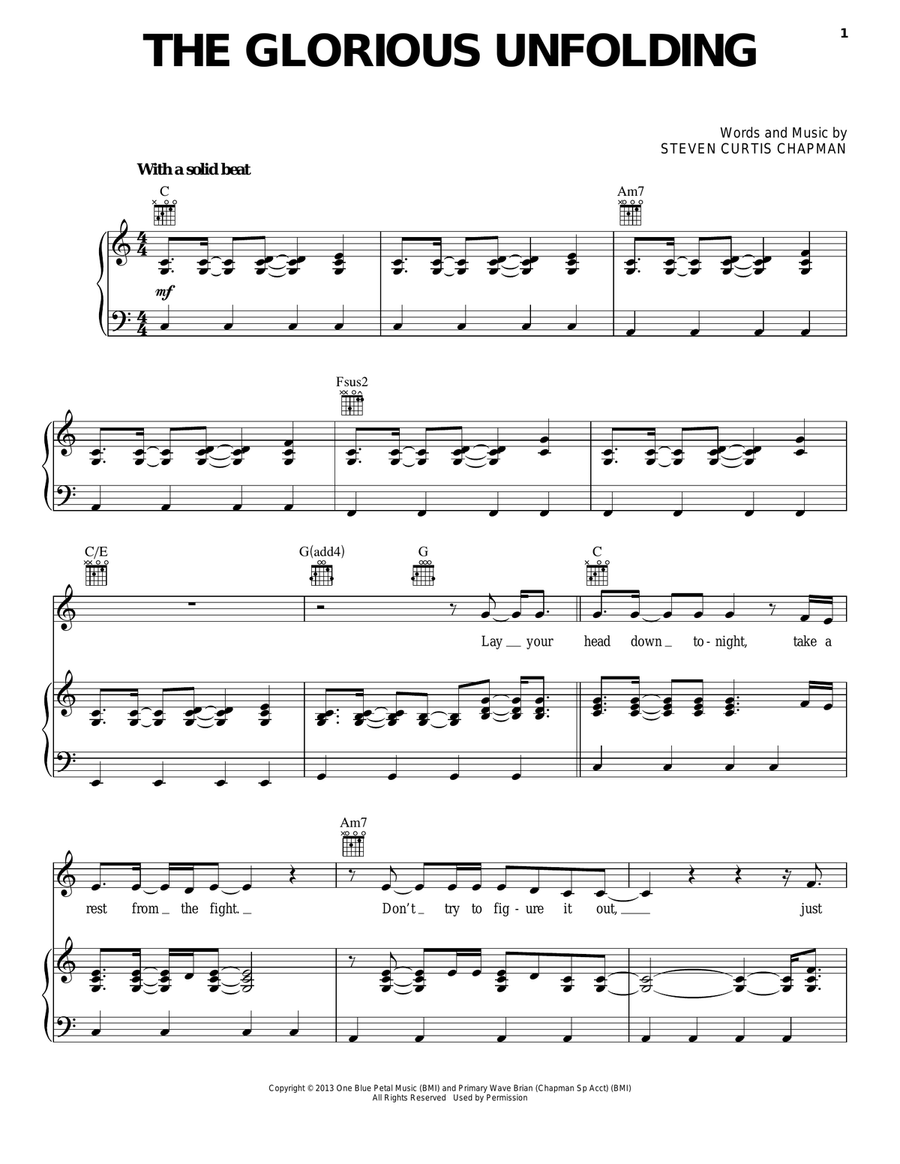 The Glorious Unfolding Acoustic Guitar scores gallery preview page 1