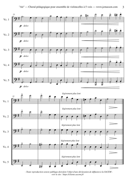 ''Air'' --- choral pédagogique pour ensemble de violoncelles à 5 voix JCM 2008 image number null