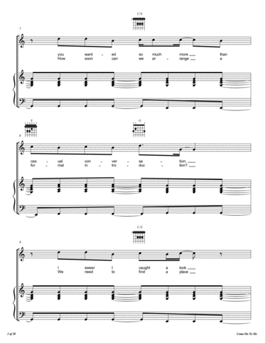 Come On To Me Voice scores gallery preview page 3