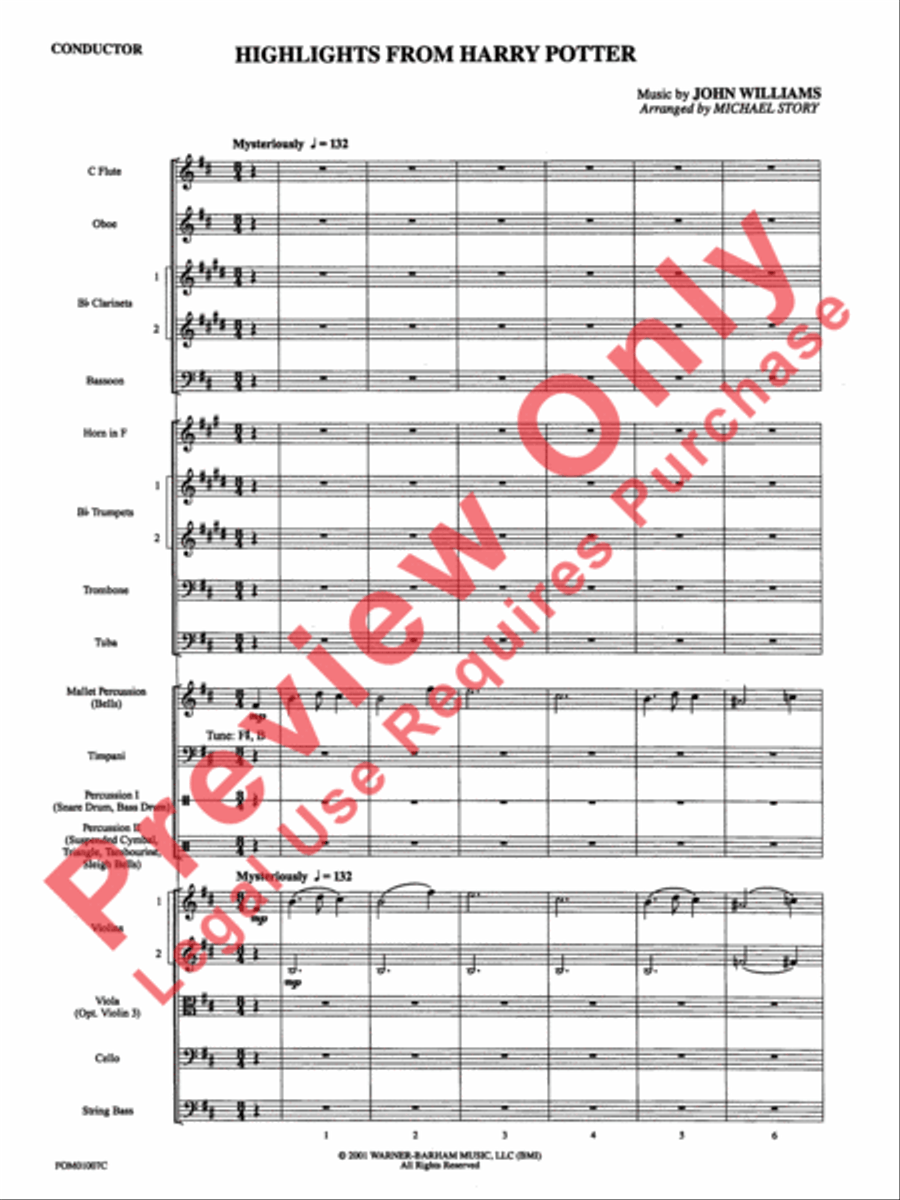 Highlights from Harry Potter Full Orchestra scores gallery preview page 4