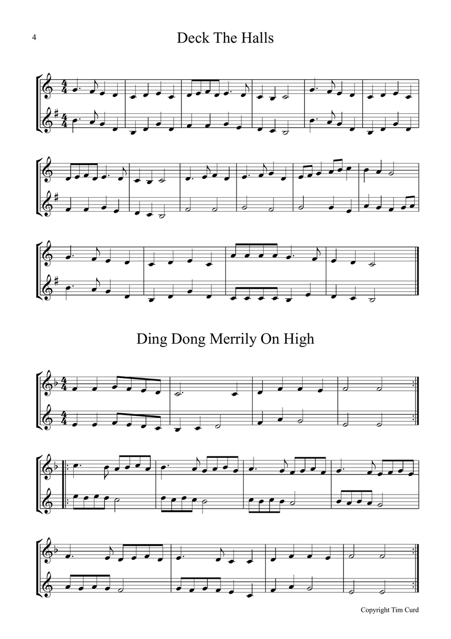 8 Christmas Duets For Cornet And Tenor Horn Brass Duet scores gallery preview page 4