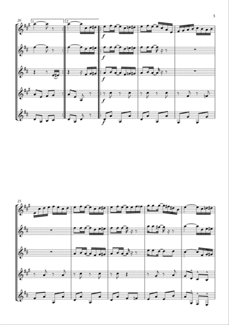 The Entertainer arranged for Clarinet Quintet Clarinet Quintet scores gallery preview page 5