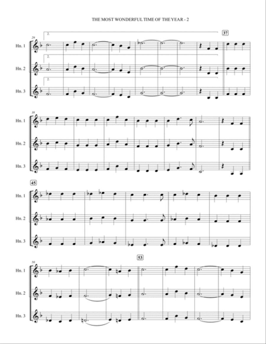 The Most Wonderful Time Of The Year Brass Ensemble scores gallery preview page 3