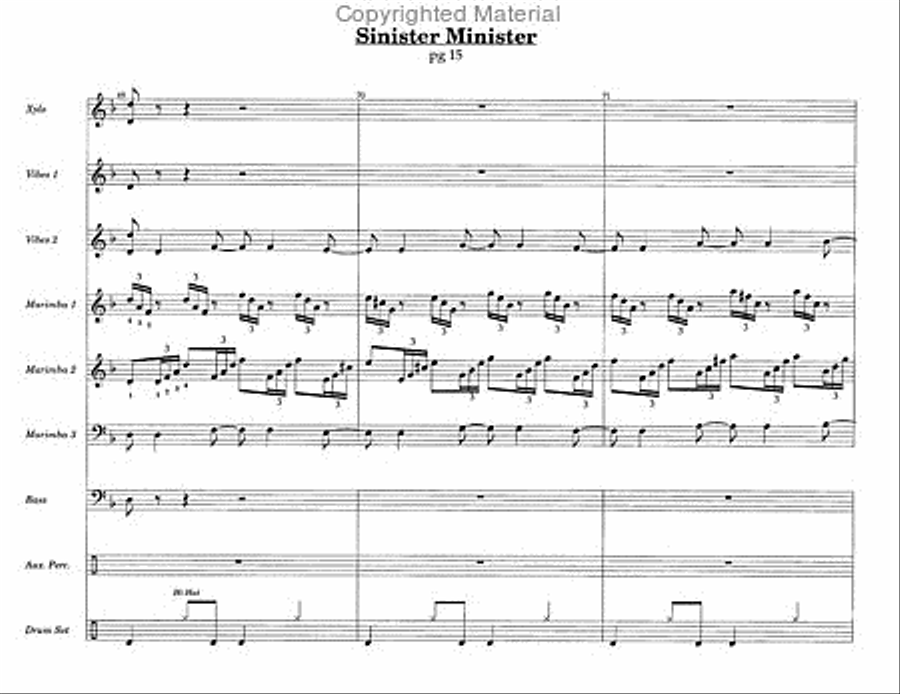 Sinister Minister, The Percussion Ensemble scores gallery preview page 7