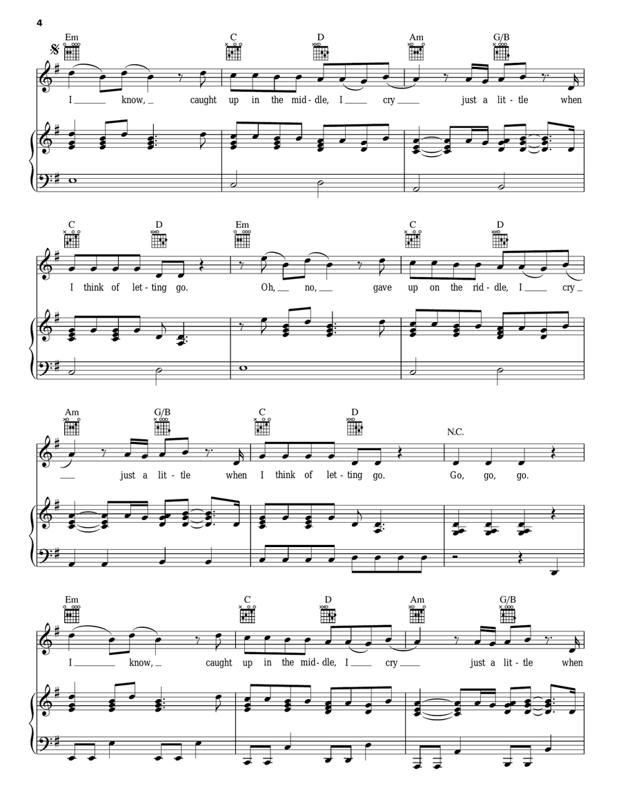 I Cry Piano, Vocal, Guitar scores gallery preview page 4