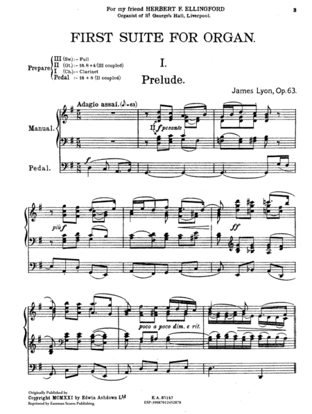 First Suite for organ Op. 63