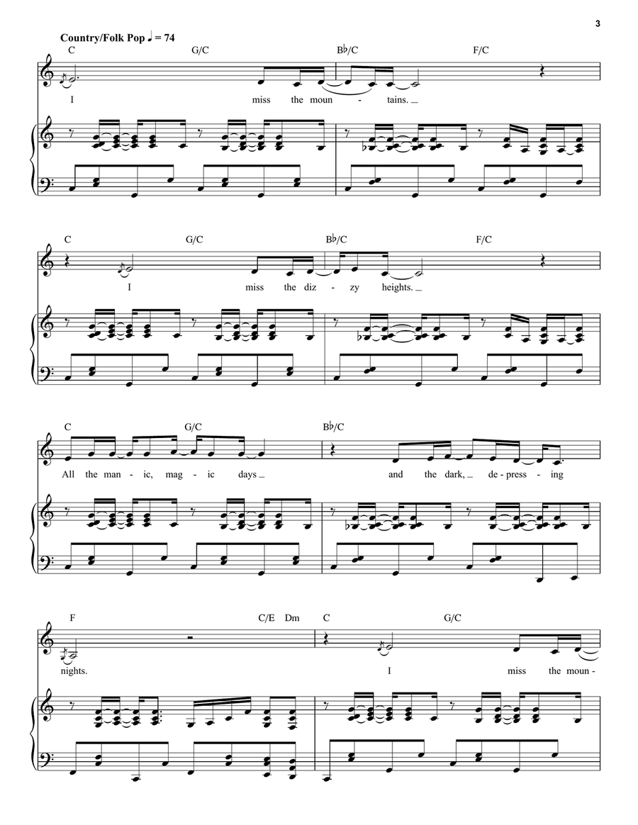 I Miss The Mountains (from Next to Normal) Voice scores gallery preview page 3