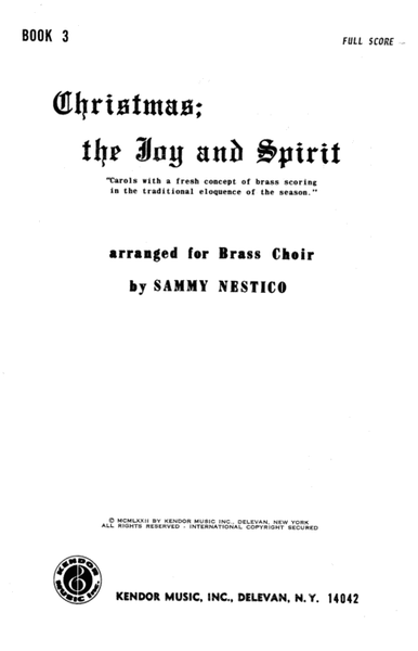 Christmas; The Joy & Spirit- Book 3/Full Score