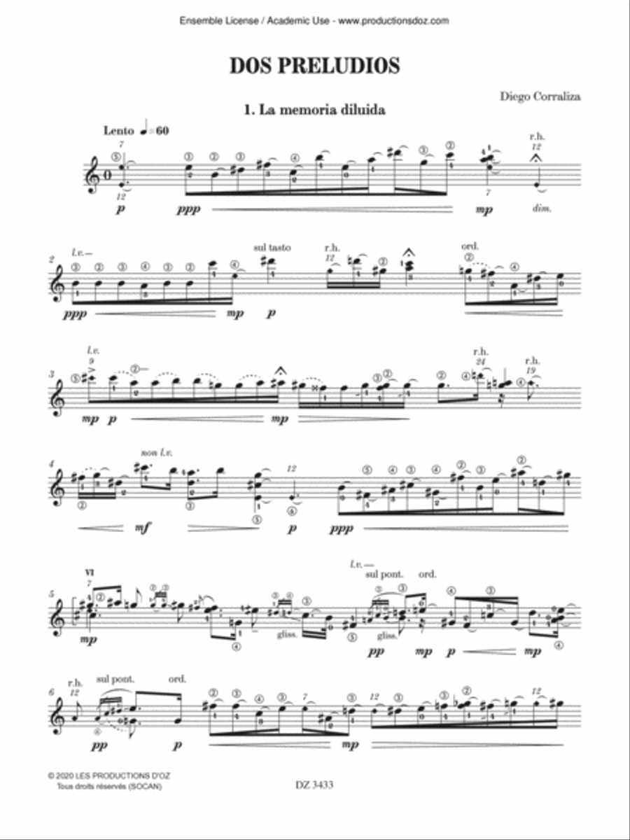 Dos Preludios Classical Guitar scores gallery preview page 2