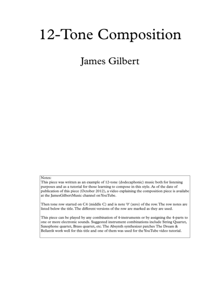 12-tone composition for 4 instruments