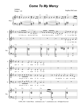 Come To My Mercy (SATB)