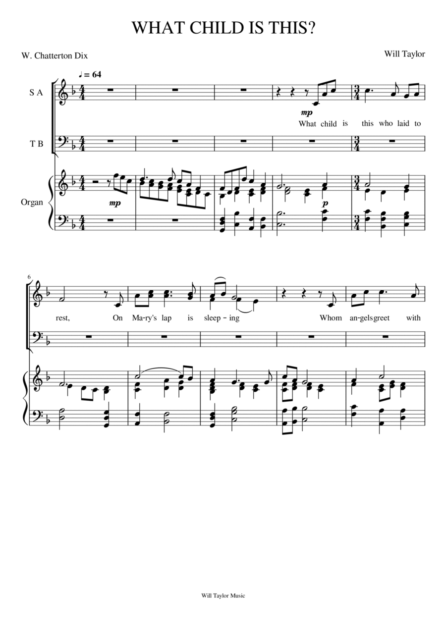 WHAT CHILD IS THIS? 4-Part scores gallery preview page 1