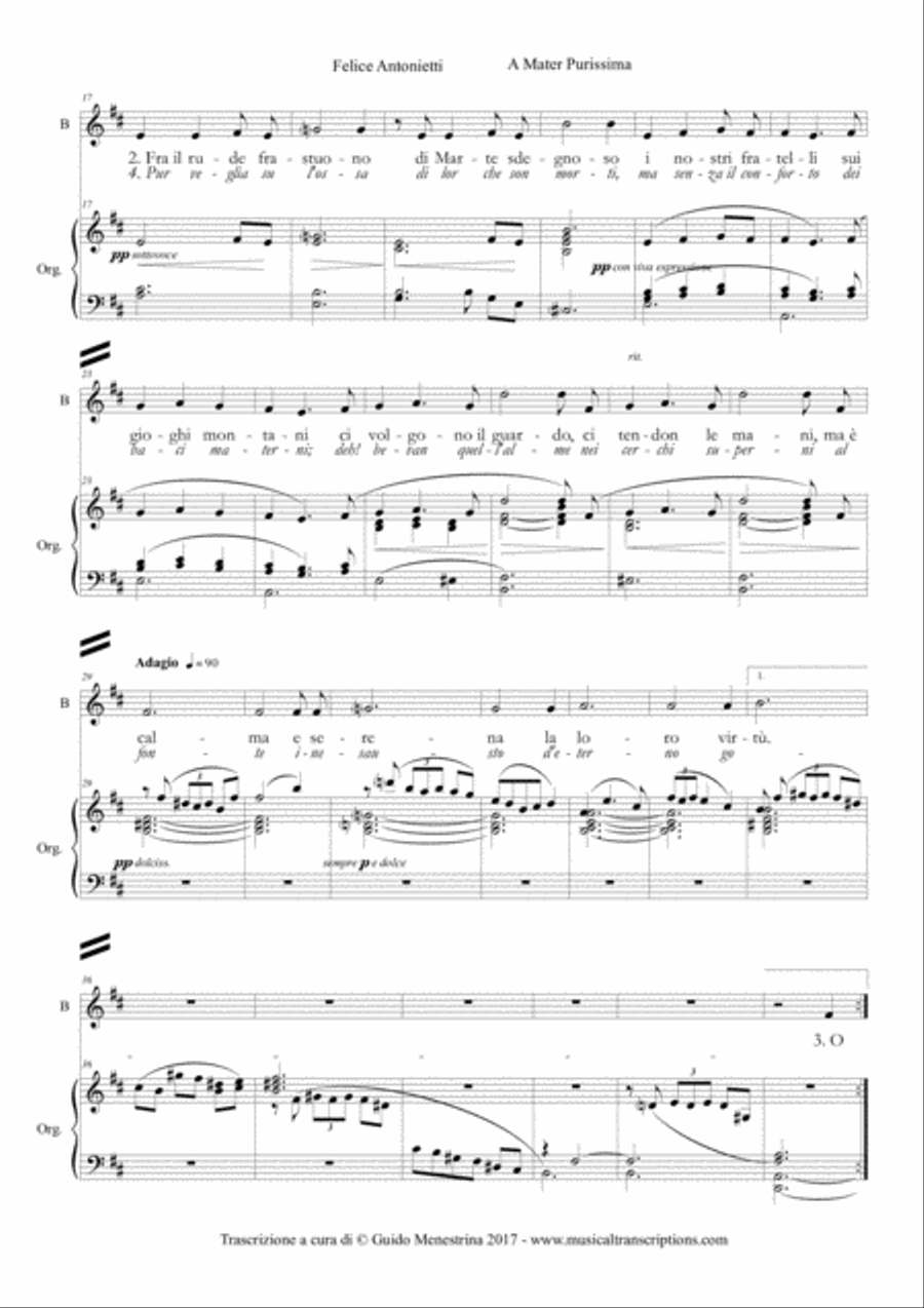Felice Antonietti - A mater purissima (1916) Voice scores gallery preview page 2